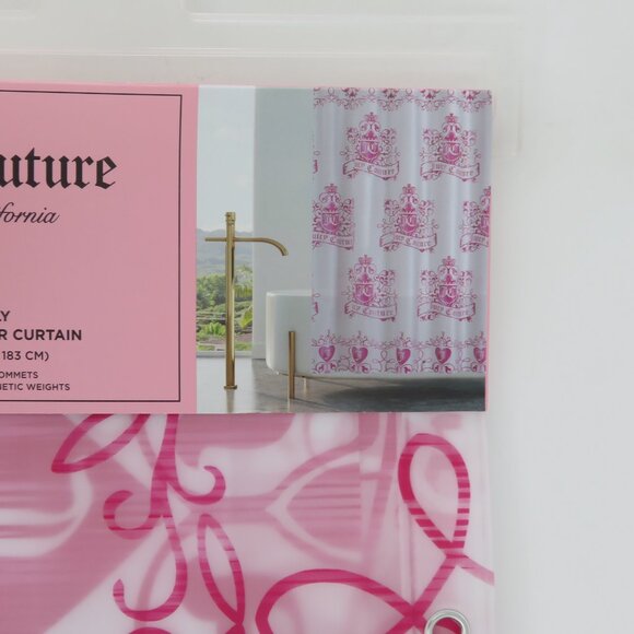 (#121) Juicy Couture PEVA Clear Shower Curtain Liner Bathroom 70x72" - Picture 2 of 5